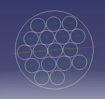 Bundle layout pass 1 showing the initial grouping of cables into manageable cross-sections.