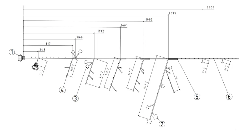 Manufacturing drawing 1 — flattened harness ready for the harness shop.