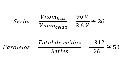 Series-parallel schematic of the 26S50P main pack showing the submodule grouping.